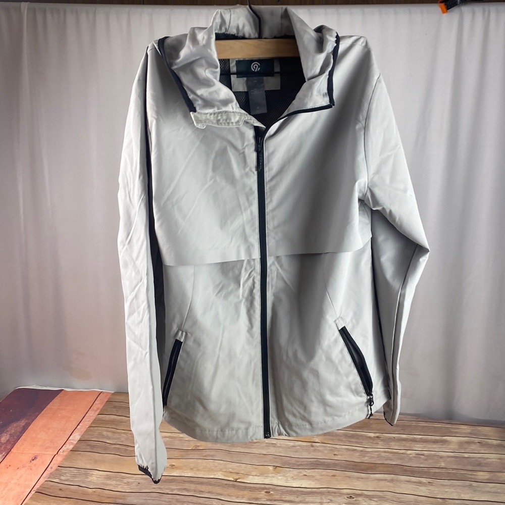S Champion rain windbreaker jacket vented.